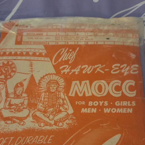 Vintage Chief Hawk-Eye Mocc Leather Moccasin Kit Native American Sandra Marion - Picture 3 of 8